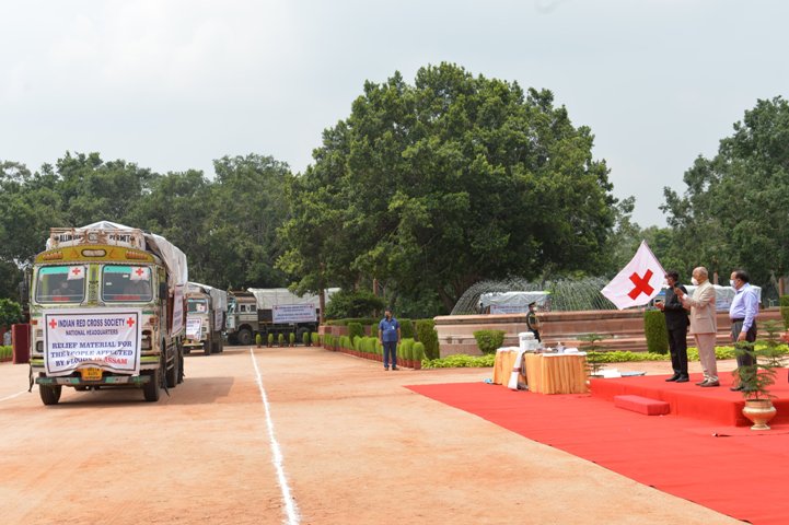President Kovind flags off Red Cross relief supplies for flood-affected states