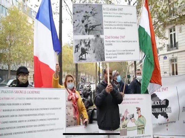 Indian diaspora associations protest in Paris against Pakistan's state-sponsored terrorism in J-K