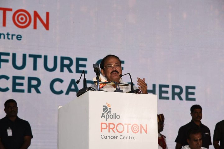 Vice President inaugurates Apollo Proton Cancer Centre in Chennai