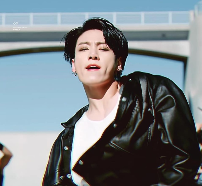 jeon jungkook in black leather jacket hits different #jungkook