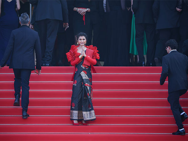 Aimee Baruah slays in Assamese pat silk Mekhela chador at Cannes red carpet 