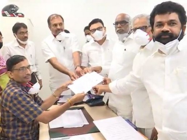 Dokka Manikya Vara Prasad files nomination as YSRCP candidate for MLC by-election in Andhra Pradesh