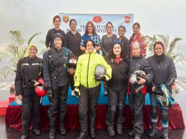 'Nari Shakti' at display during Trishakti Corps women's motorcycle expedition in North Bengal and Sikkim