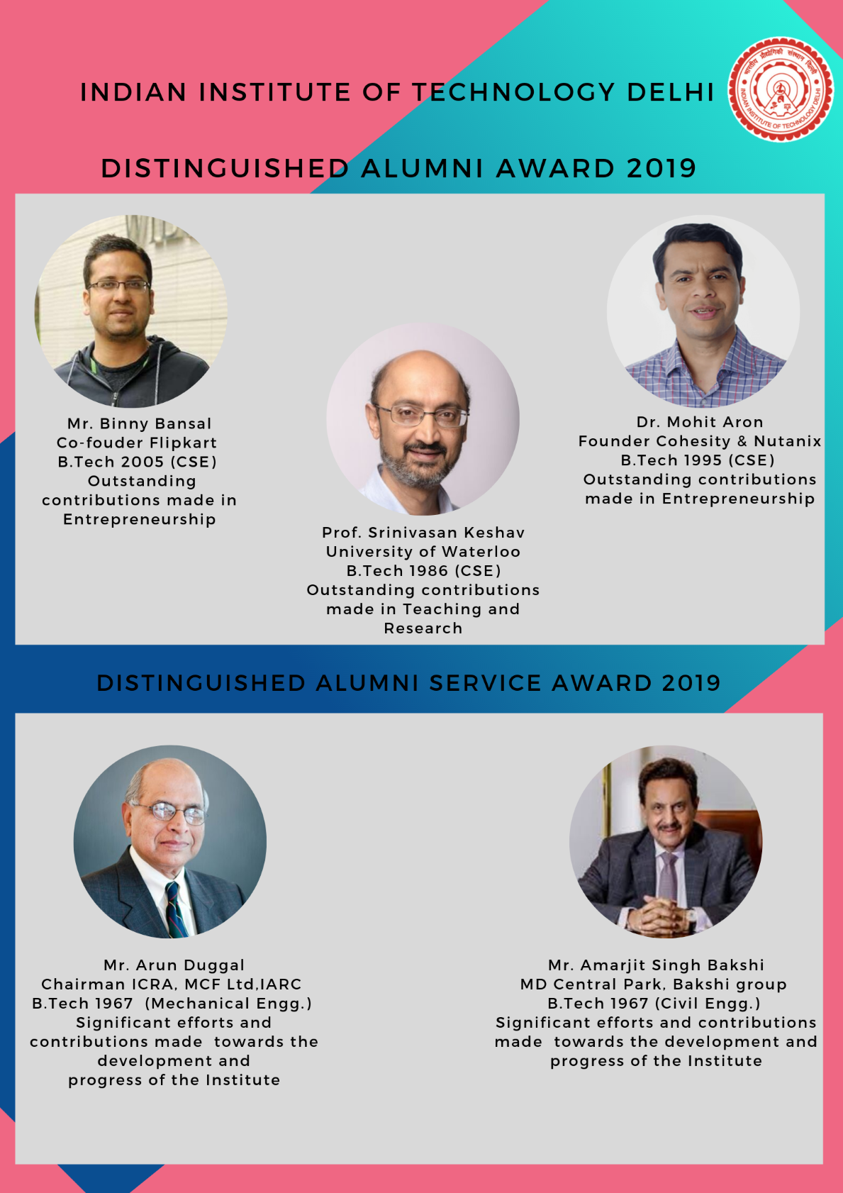 IIT Delhi announces winners of the Alumni Awards 2019