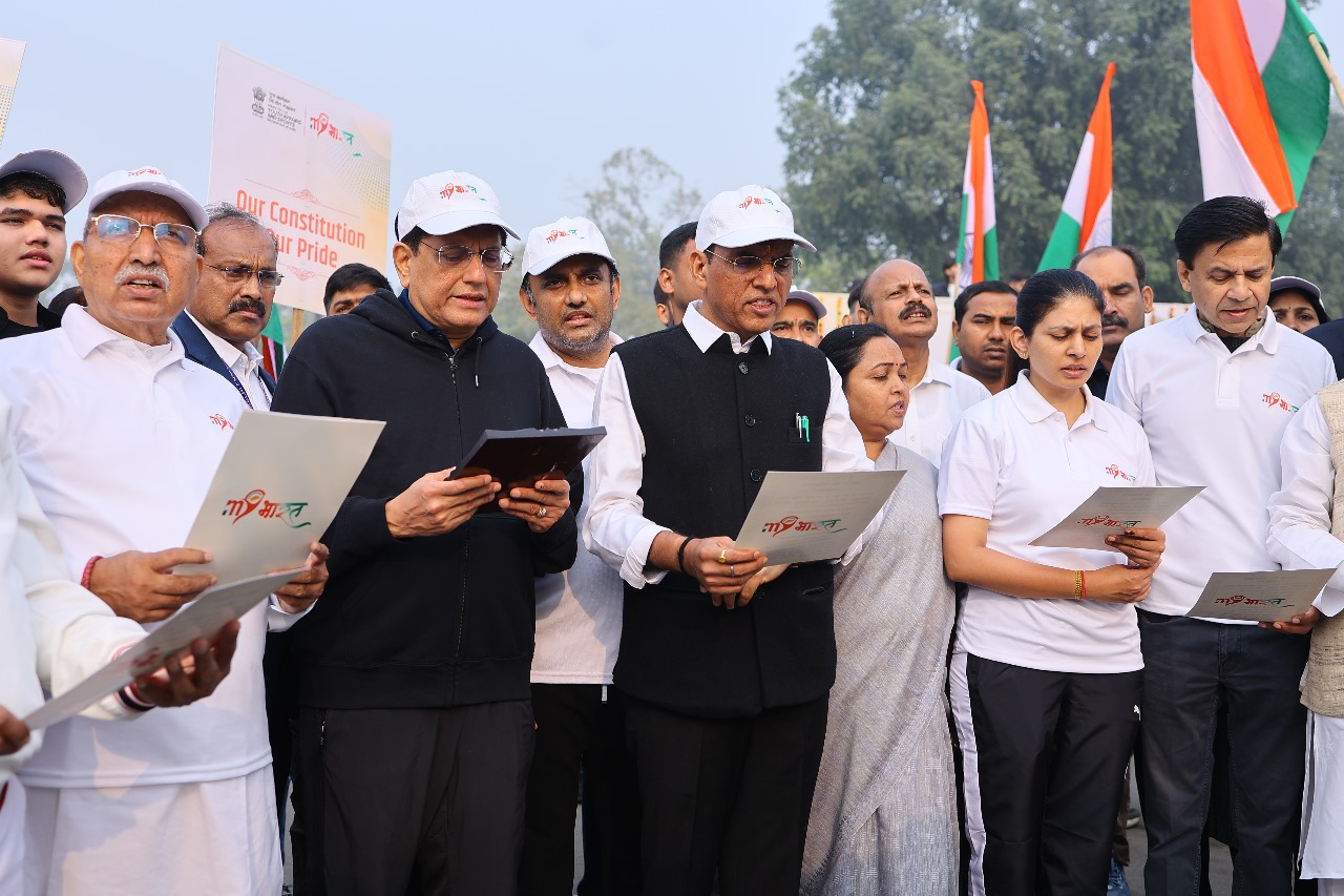 Dr. Mansukh Mandaviya Leads 6 km Padyatra to Celebrate 75th Constitution Day