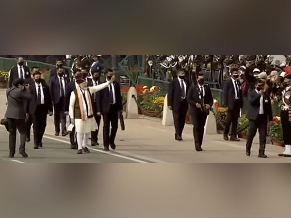 PM Modi greets, waves at people on Rajpath after Republic Day parade