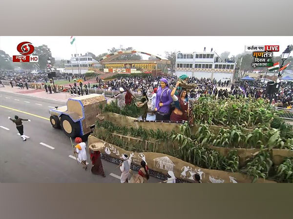 74th Republic Day parade: A tableau displaying millets at Kartavya Path