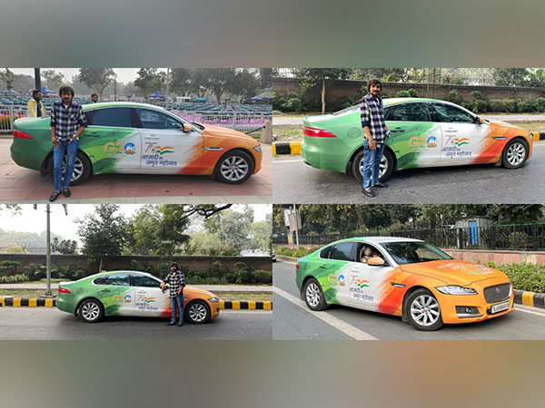 Gujarat man facelifts his Jaguar car in G20 colors, drives to national capital to raise awareness