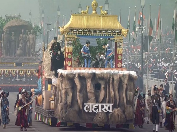 Ladakh tableau features girls playing ice hockey during Republic Day parade at Kartavya Path