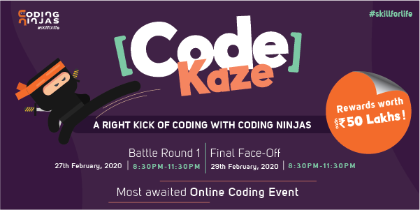 Coding Ninjas invites applications for fifth edition of Code-Kaze; rewards worth INR 50 Lakhs