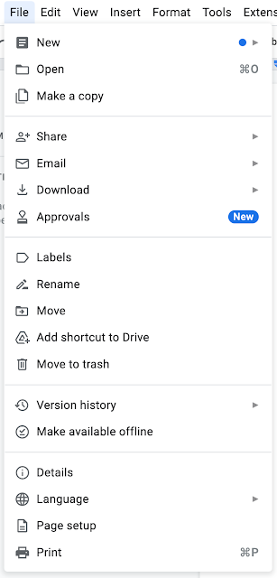 Updated Google Docs menus make it easier to locate key features