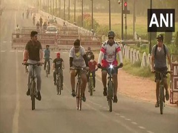 Citizens went for cycling, walking at Rajpath as lockdown eases in Delhi