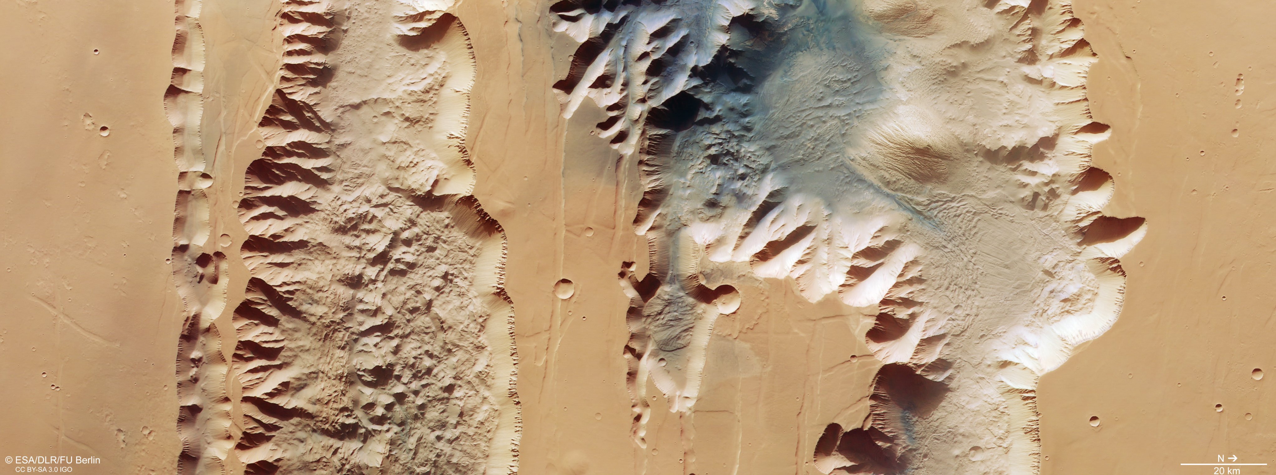 European spacecraft explores the Grand Canyon of Mars; check out these pics