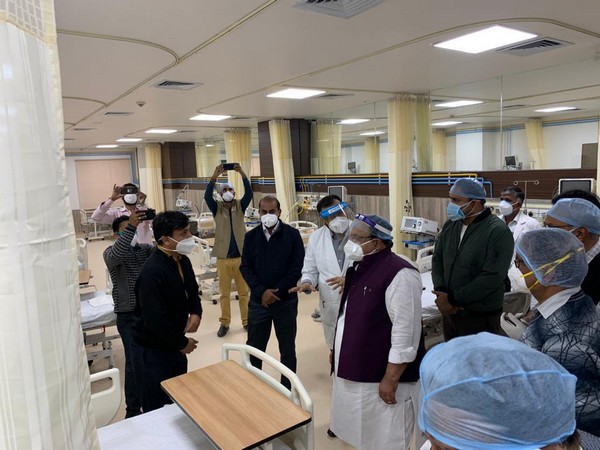 Rajasthan Health Minister visits wards of COVID dedicated hospital where he's admitted
