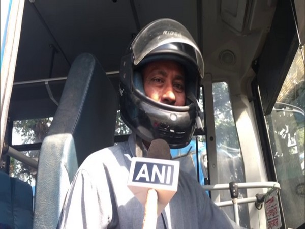 WB bus drivers wear helmets on duty during protests against Centre's labour policies