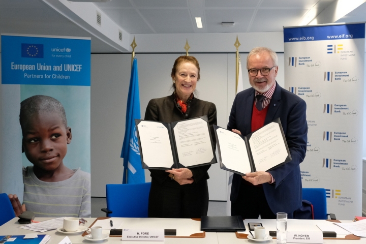 EIB and UNICEF sign MoU to improve children’s education, climate resilience