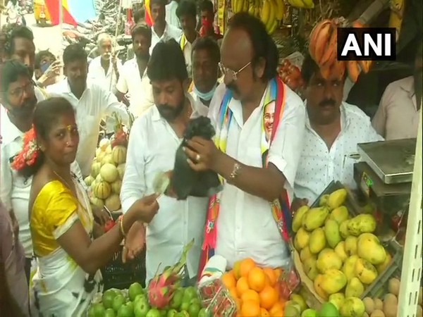 TN polls: PMK candidate against Udhayanidhi Stalin selling mangoes to woo voters in Chepauk constituency