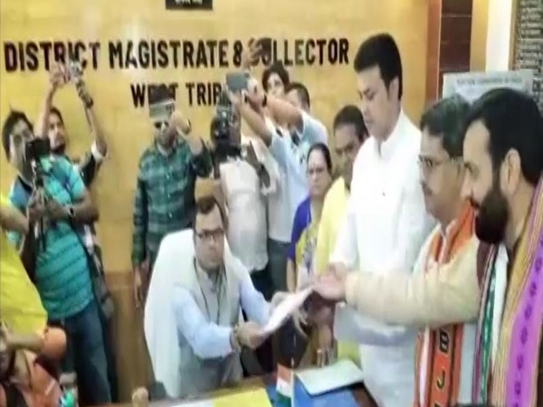 BJP West Tripura candidate Biplab Kumar Deb files his nomination papers for Lok Sabha polls
