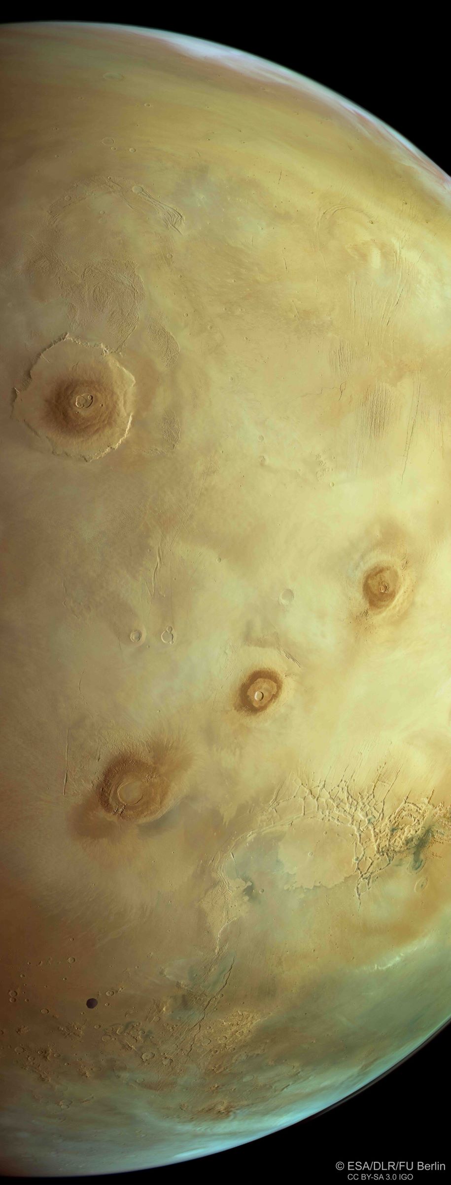 A spectacular high-altitude view of the Red Planet, captured by Mars Express