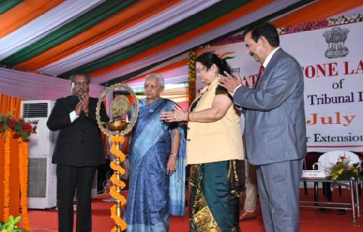 Anandiben Patel lays foundation stone of construction of court-cum-office building of CAT Lucknow Bench 