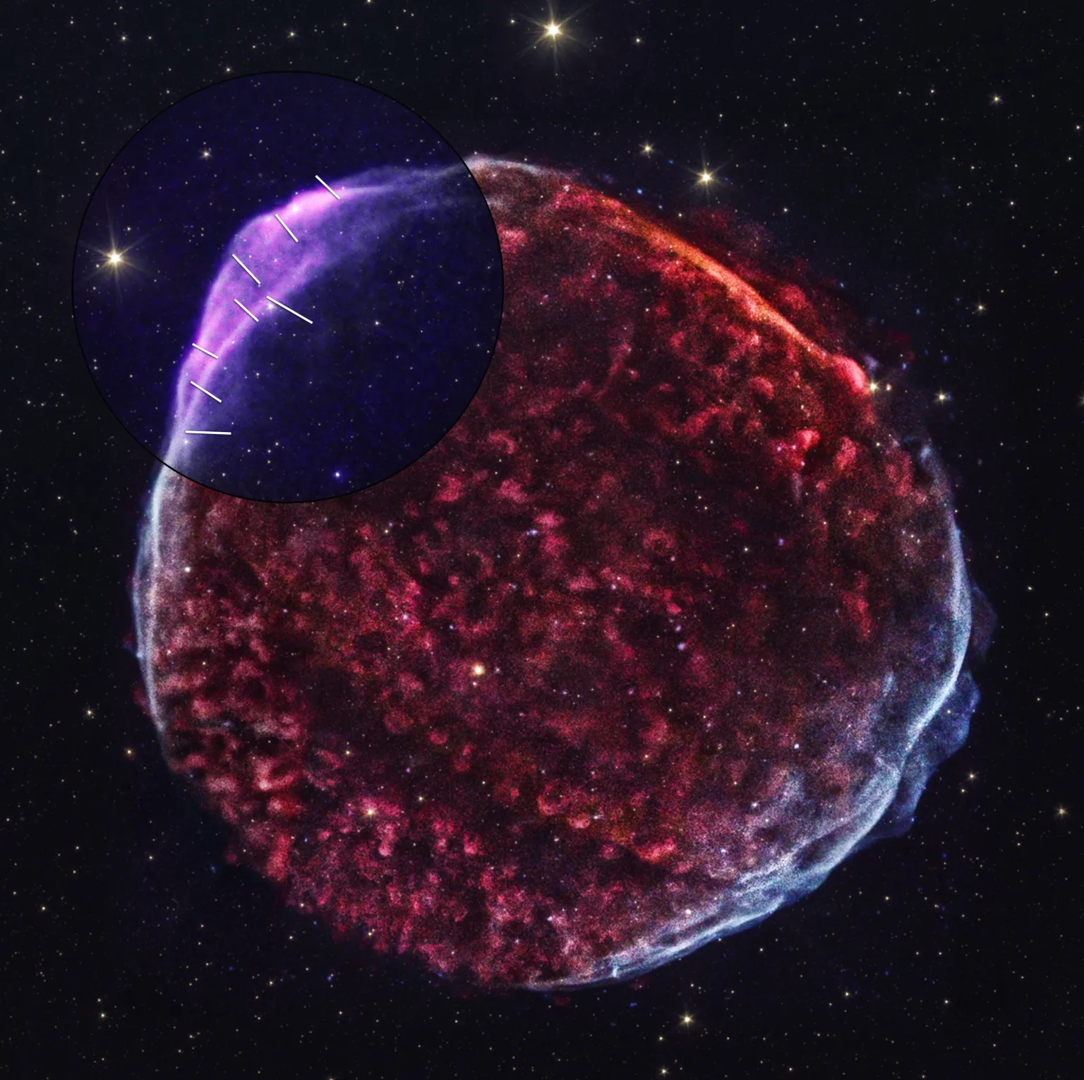 NASA telescope maps supernova remnant’s turbulent fields for