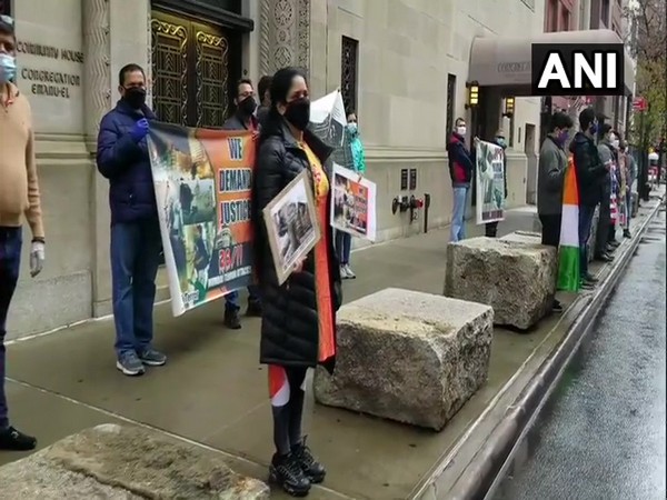 Indian Americans in New York hold protest outside Pak Consulate, Times Square on 2008 Mumbai attacks anniversary