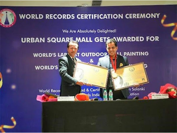 Urban Square Mall receives an award for the creation of 'World's Largest Outdoor Painting' and 'World's Longest Indoor Painting'