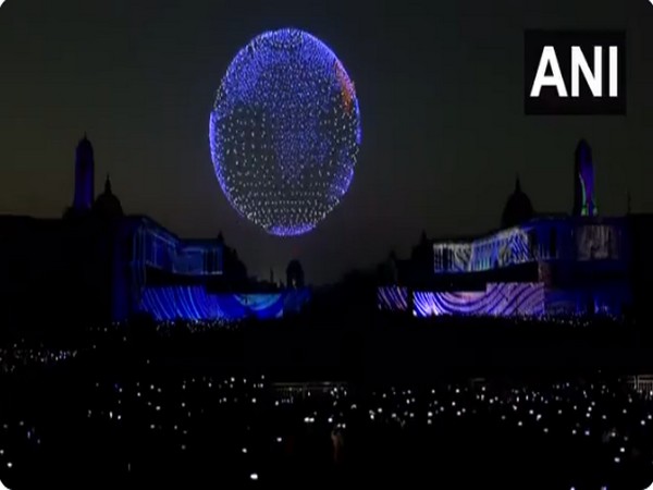 Delhi sky dazzles with light and drone show ahead of Beating Retreat ceremony