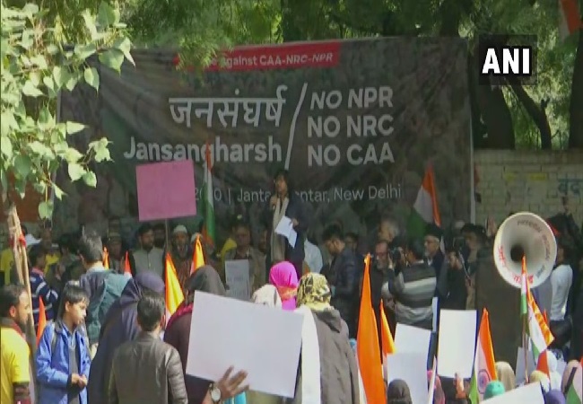 Protest at Delhi's Jantar Mantar against NPR, CAA and NRC