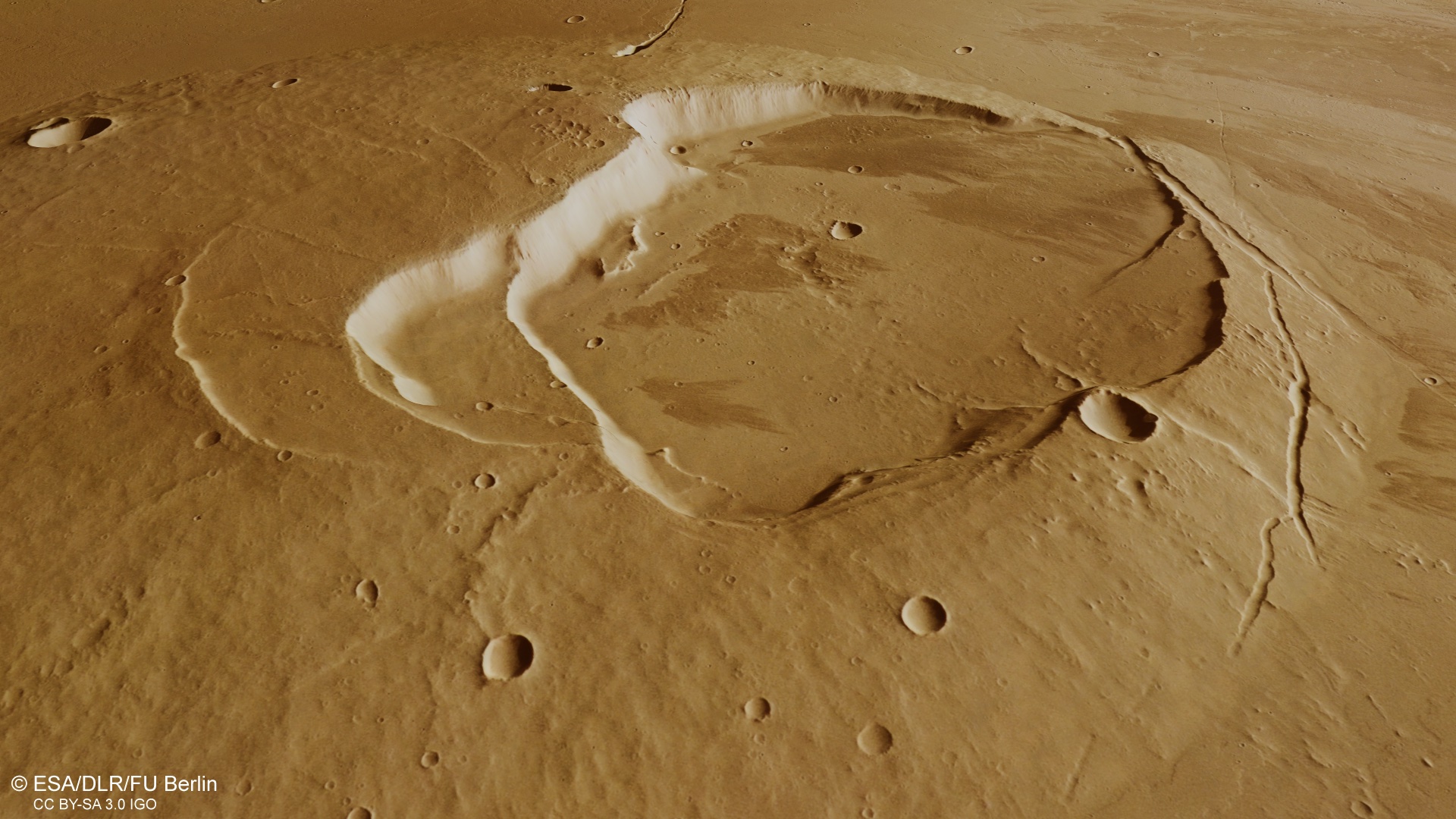 ESA’s Mars Express captures geologically rich new image of Martian volcano