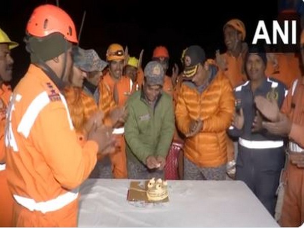 Successful Silkyara tunnel rescue operation celebrated with joy and cake by NDRF personnel
