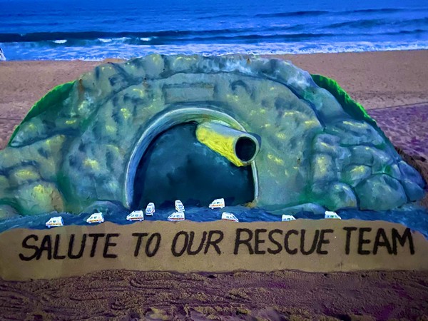 Silkyara tunnel rescue: Sudarsan Pattnaik dedicates sand-art to salute efforts of rescue team