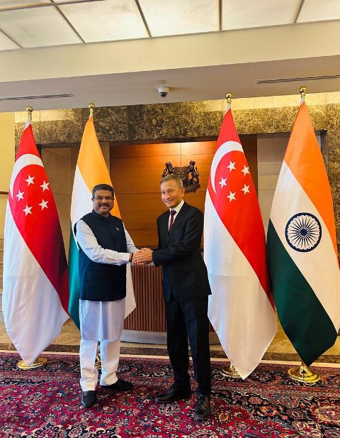 Pradhan holds talks with Singapore Foreign Minister on bilateral cooperation in skill development 