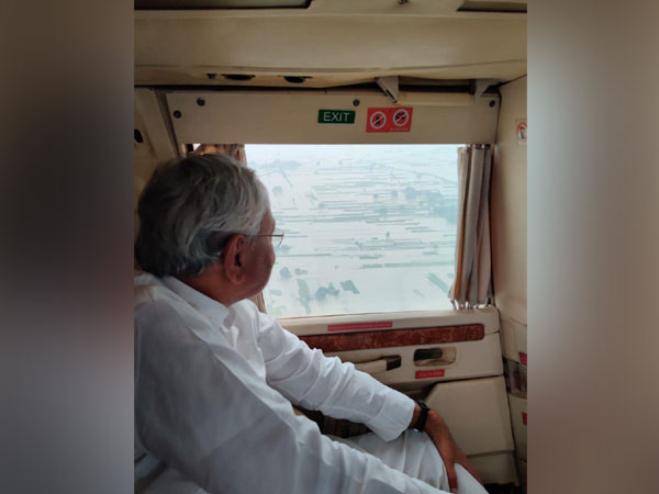 Bihar CM Nitish Kumar conducts aerial survey of flood-hit areas