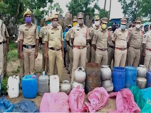 Andhra police destroys 2,000 litres of country liquor, 10,000 litres of jaggery wash
