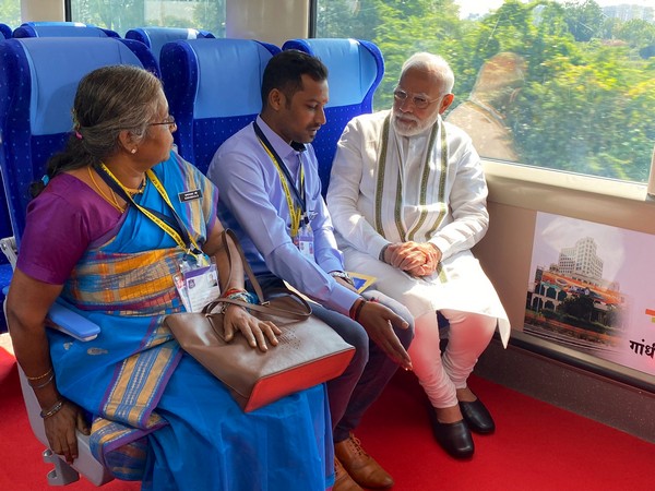 Gujarat: PM Modi flags off Vande Bharat Express train between Gandhinagar and Mumbai, takes a ride