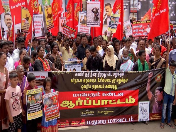 Tamil Nadu: Naam Tamilar Katchi protest against Karnataka govt over Cauvery water issue