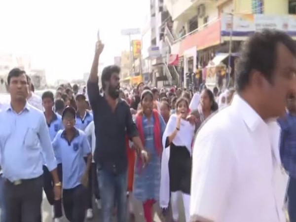 Government school students protest over rape, murder of woman veterinary doctor in Hyderabad