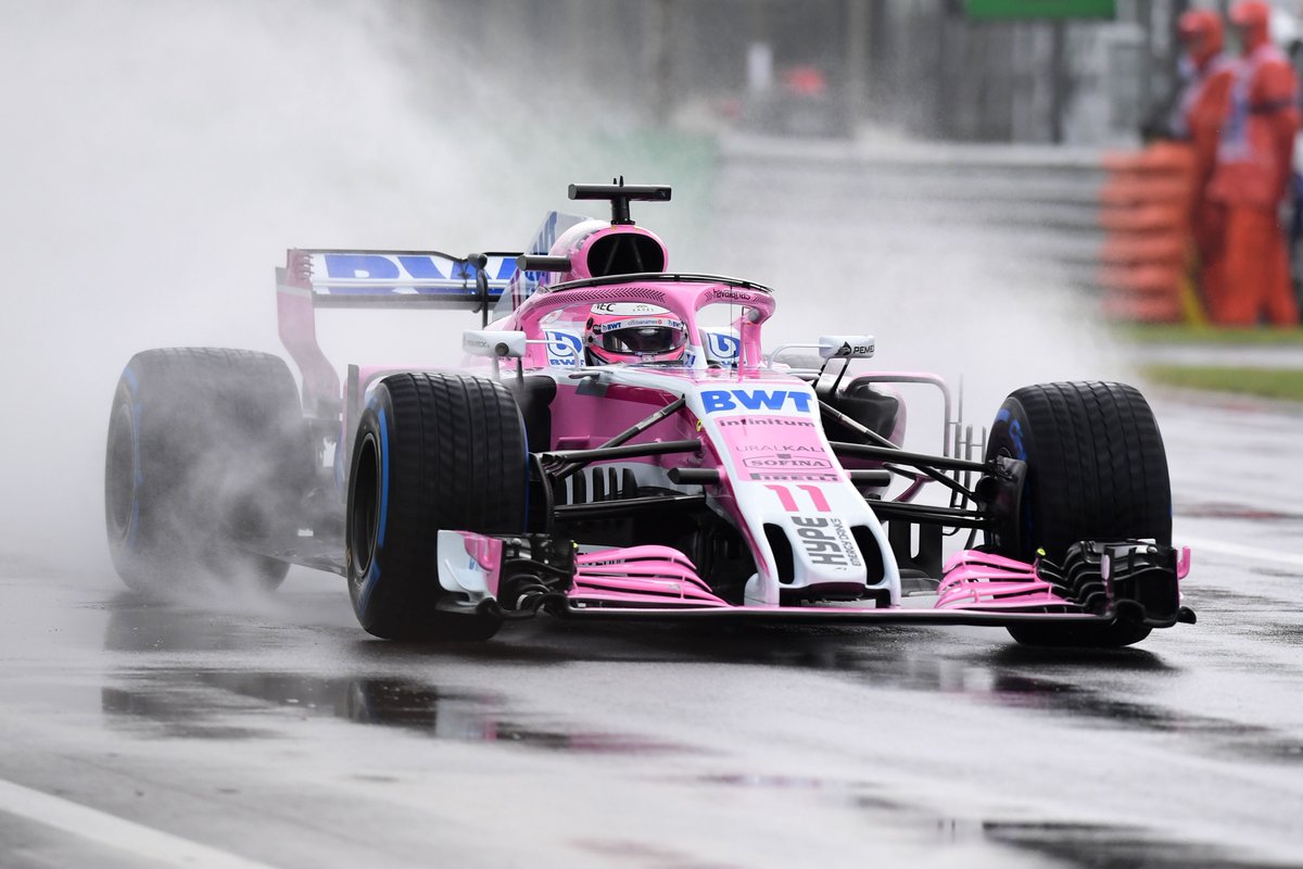 Force India's Sergio Perez leads way in wet first practice for Italian Grand Prix 