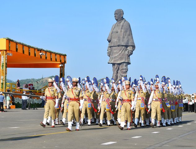 PM Modi reviews Rashtriya Ekta Diwas parade presented by police contingents 