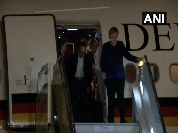 German Chancellor Angela Merkel arrives in India