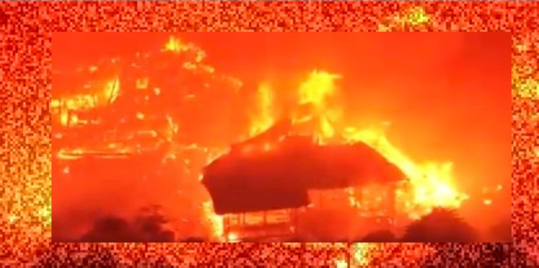 Fire nearly destroys historic Japanese castle