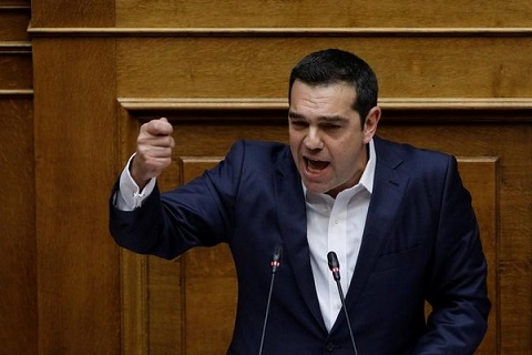 Greek leftist leader Tsipras says resigns as Syriza party leader 