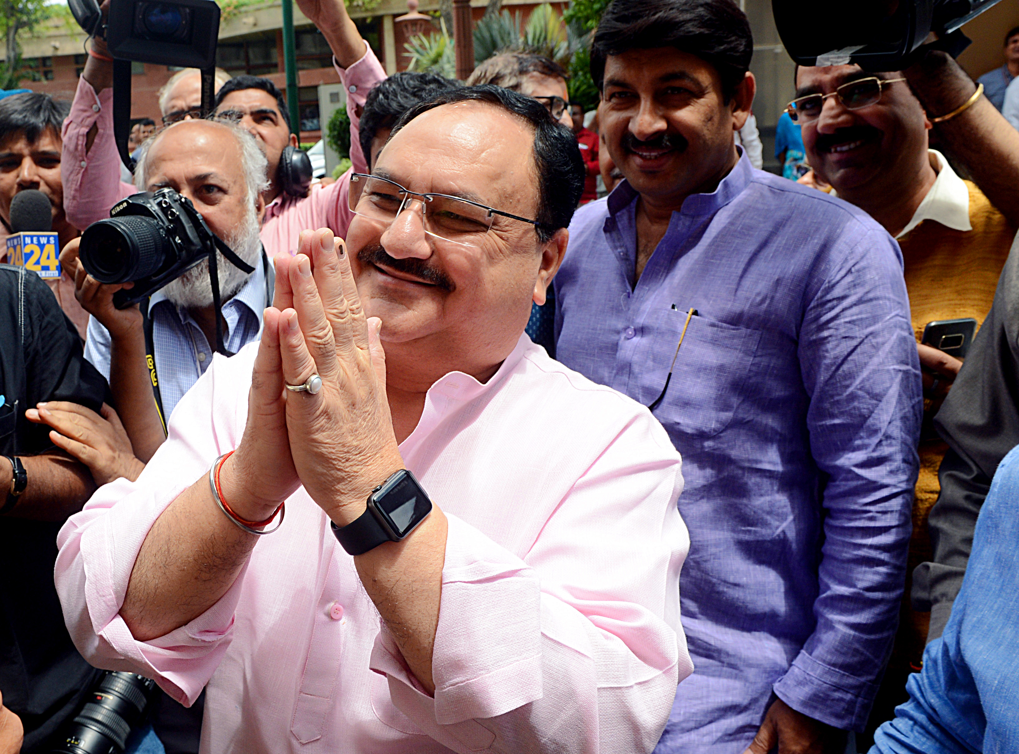 BJP Working President JP Nadda felicitated at party headquarters
