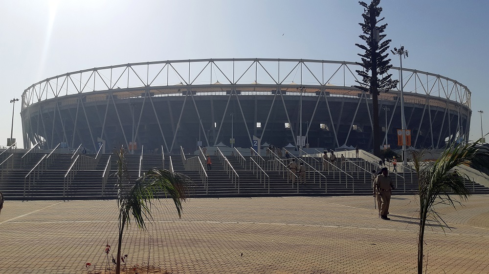 Entry gate at Motera stadium collapses ahead of Trump''s visit