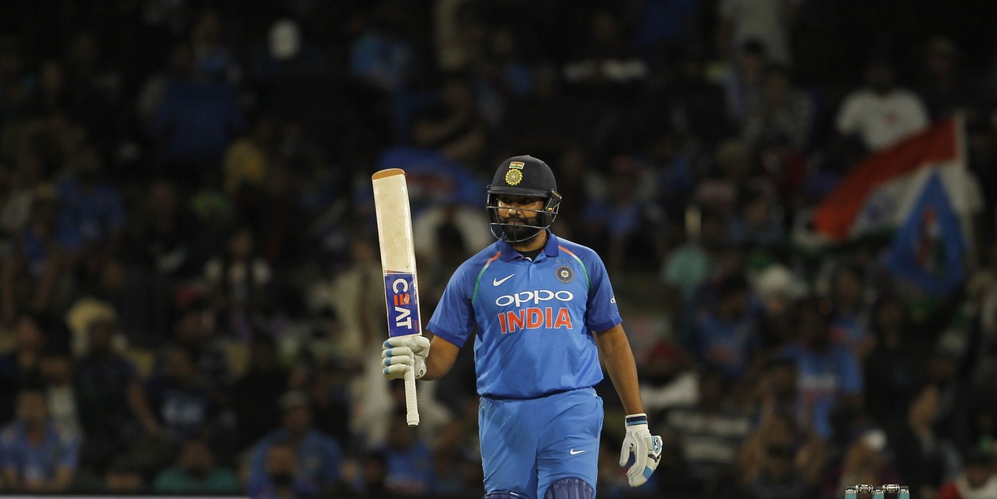 Rohit hits record-equalling fourth ton as India score 314/9