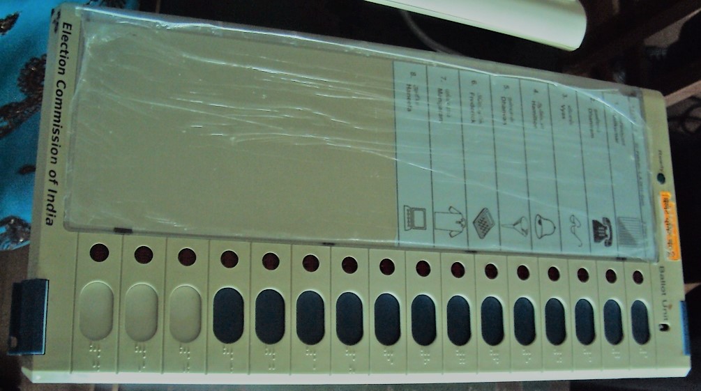 Jana Sena Party candidate broke EVM over names not displayed clearly